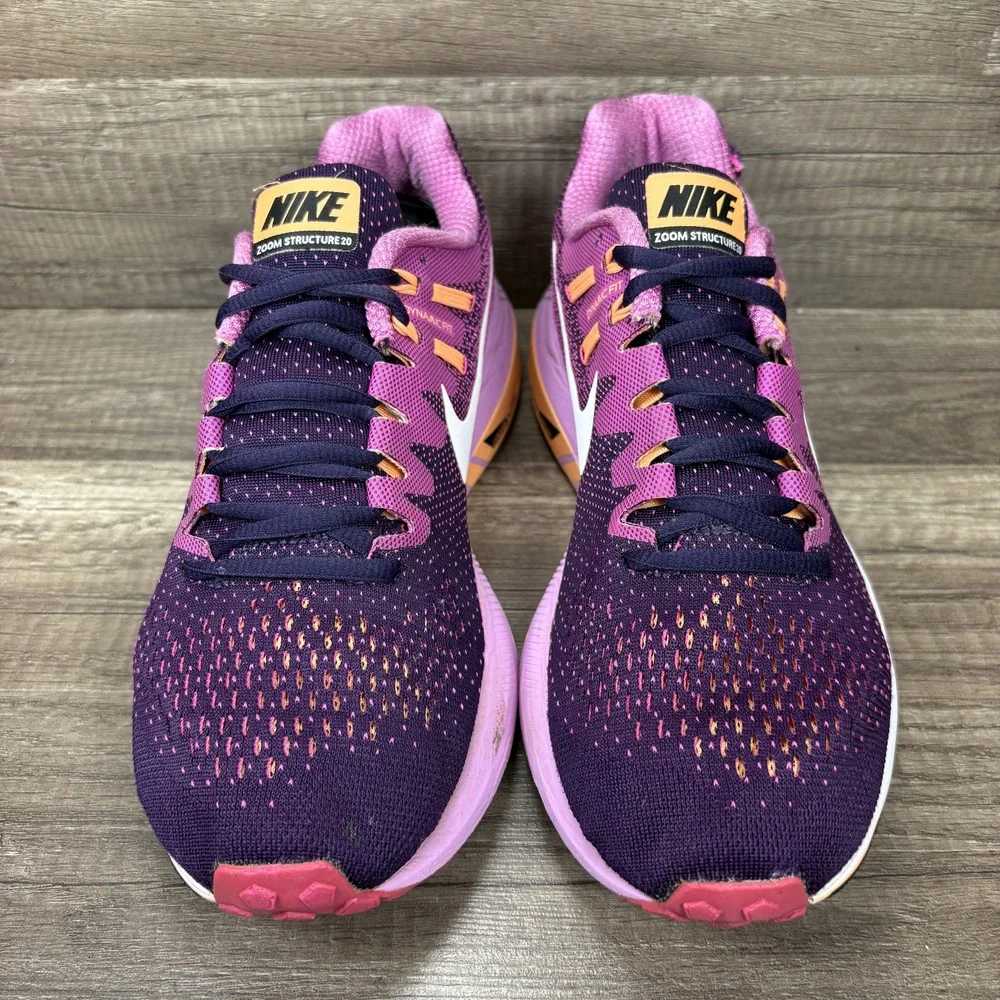 Nike Zoom Structure 20 Pink Purple Womens US Size 9.5 849577-501 Running Shoes